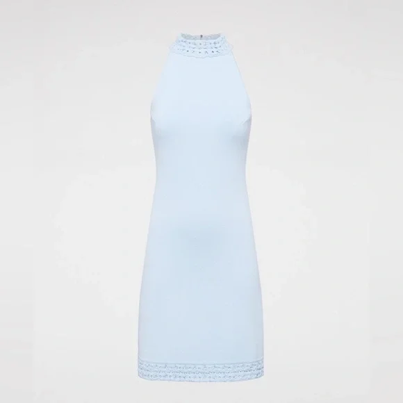 lilou knit dress Pinstriped Ruffle Collar Swing Dress White/Blue / 2 main image 0